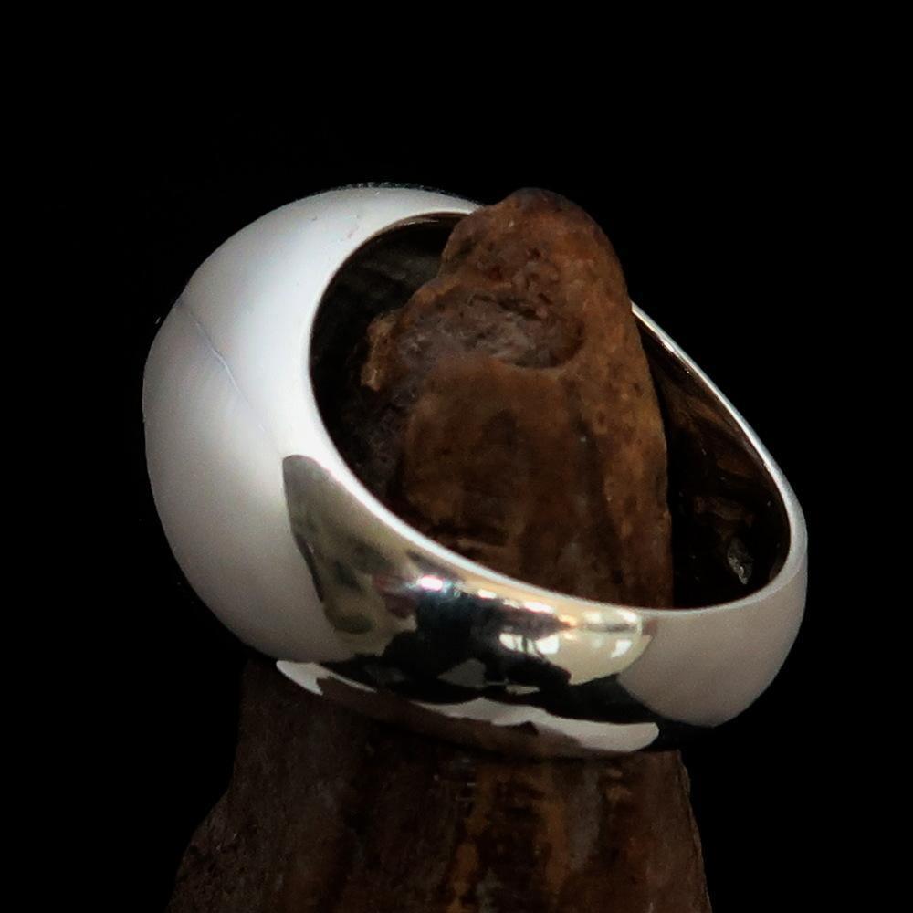 Excellent crafted Men's Muslim Ring Green Allah Symbol - Sterling Silver-3