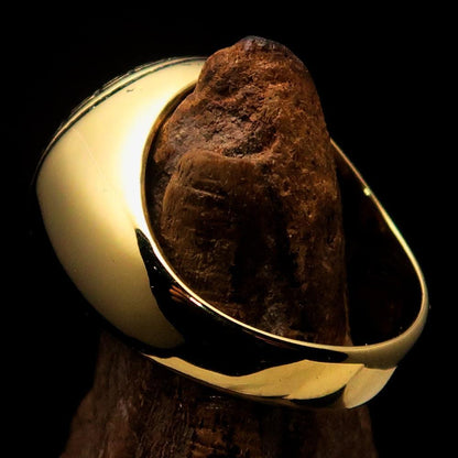 Domed Men's Al Quran ul Kareem Muslim Pinky Ring - antiqued Brass-3