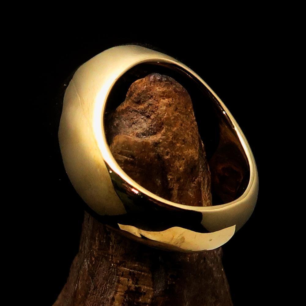 Excellent crafted Men's Muslim Ring Red Allah Symbol - solid Brass-4