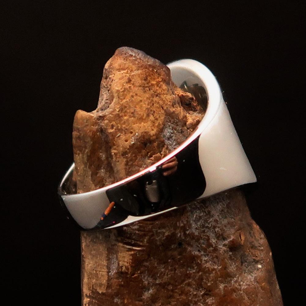Excellent crafted Men's red Muhammad Muslim Ring - Sterling Silver-3