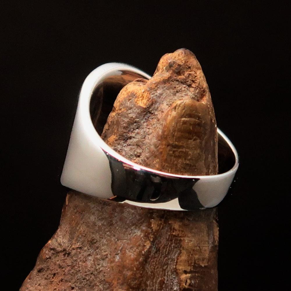 Excellent crafted Men's red Muhammad Muslim Ring - Sterling Silver-4