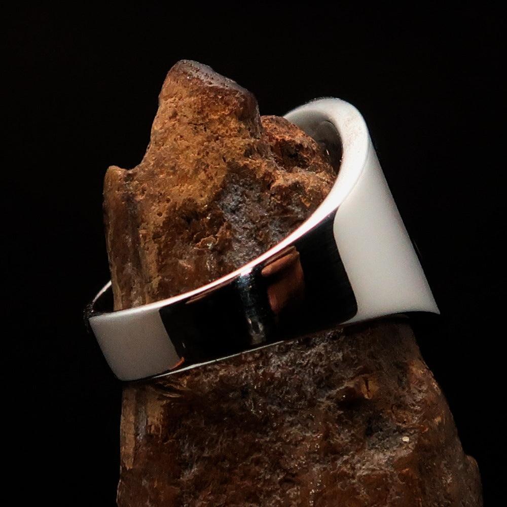 Excellent crafted Men's Muhammad Muslim Ring - two tone Sterling Silver-3