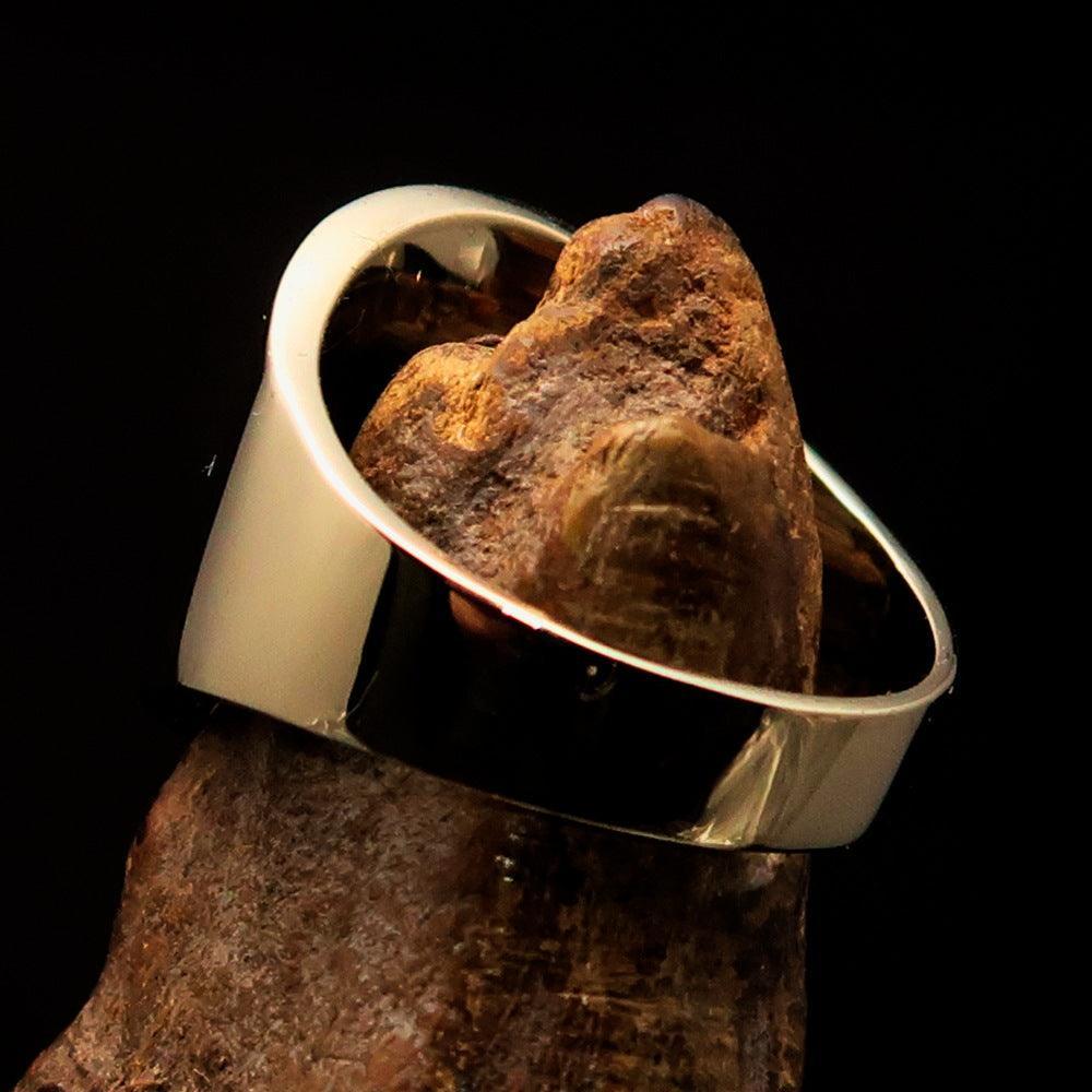 Perfectly crafted Men's red Muhammad Muslim Pinky Ring - solid Brass-3